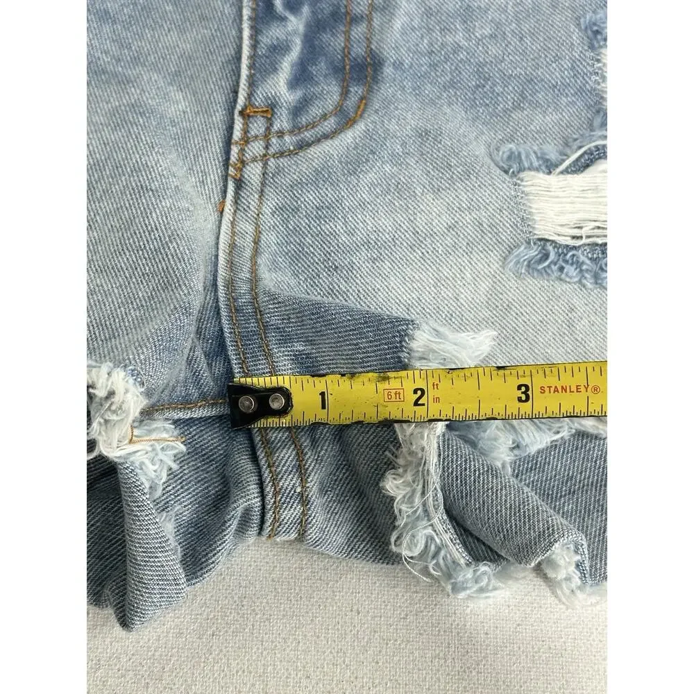 Billabong Distressed Ripped Raw Hem Denim Shorts Size 27 (27” W) 2